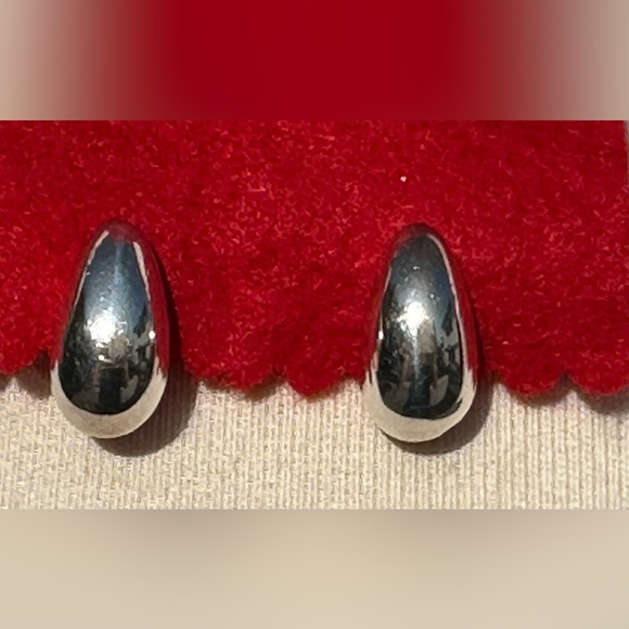 Vintage BARRA Sterling Silver 925 Teardrop Earrings with 14K posts - Picture 2 of 7